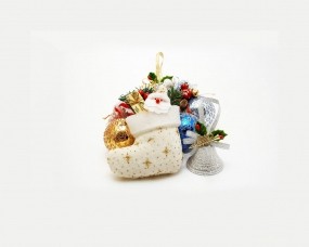 Обои Christmas stuff: Минимализм, Шарики, Рождество, Праздник, Носок, Новый год