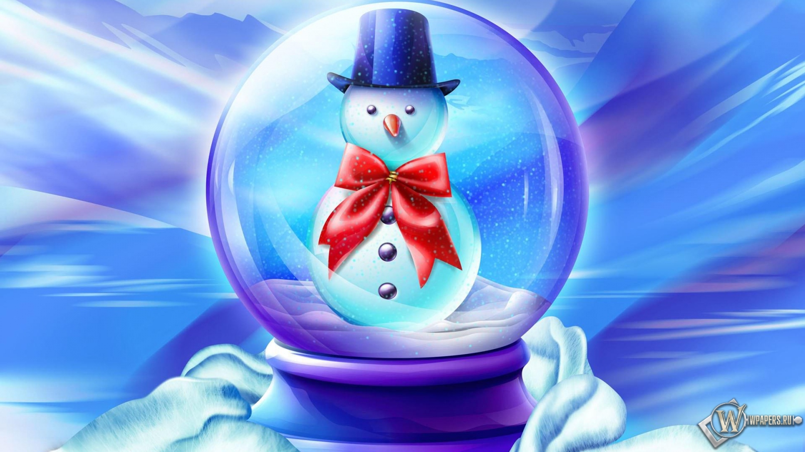Снеговик в шарике 1600x900