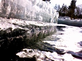 Обои Лёд на речке: Вода, Лёд, Снег, Лёд / Вода