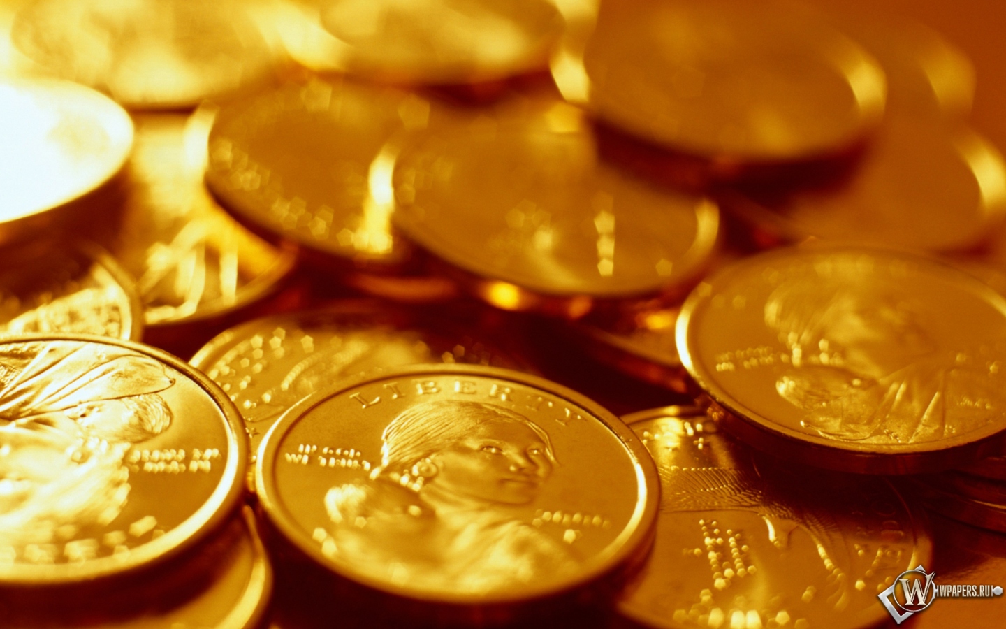 Золотые монеты 1440x900