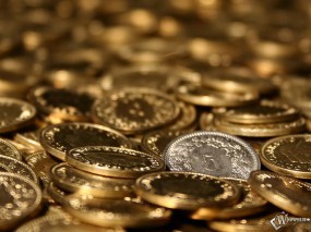 Обои Блеск Монет: Золотые монеты, Серебряные монеты, Казна, Деньги