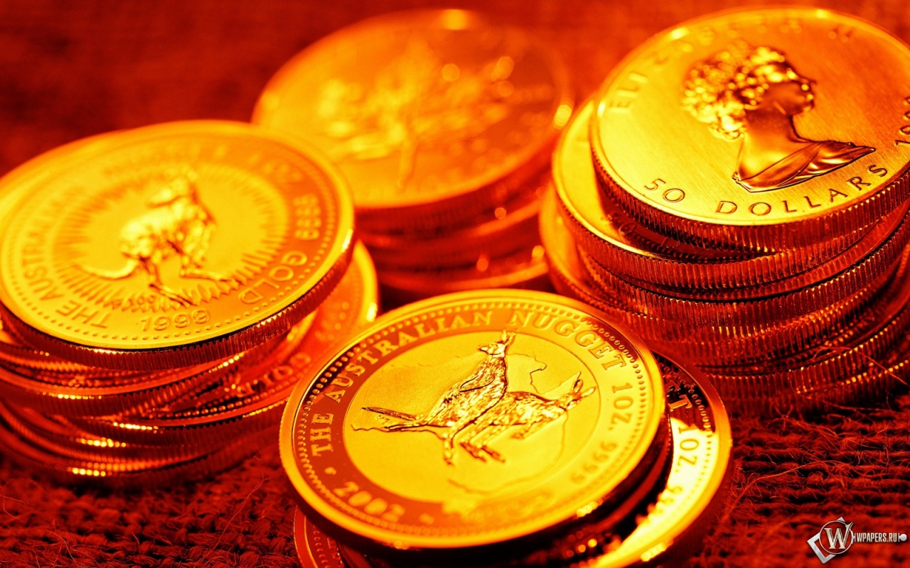Золотые монеты австралии 1280x800