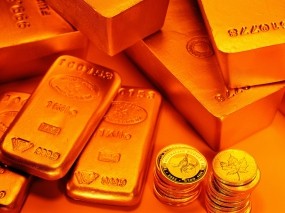 Обои Золотые слитки и монеты: Золотой запас, Золото, Золотые монеты, Слитки золота, Монеты, Деньги