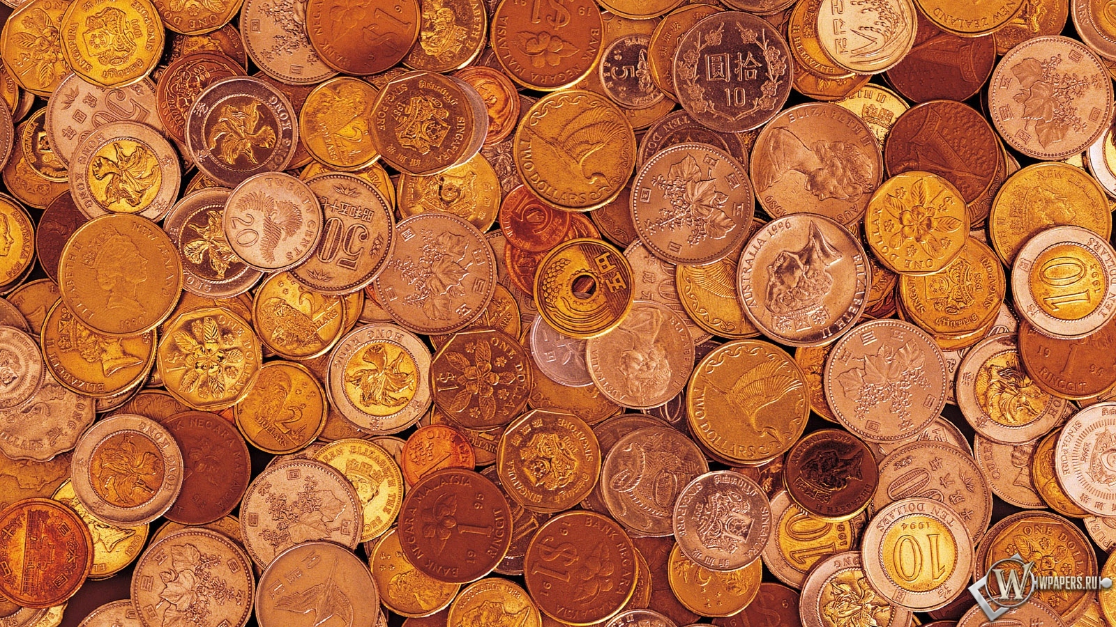 Много монет 1600x900