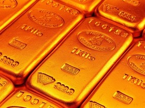 Обои Gold: Золотой запас, Золотые слитки, Золото, Оранжевый, Деньги