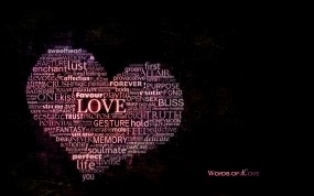 Обои Words of love: Любовь, Сердце, Слово, Настроения