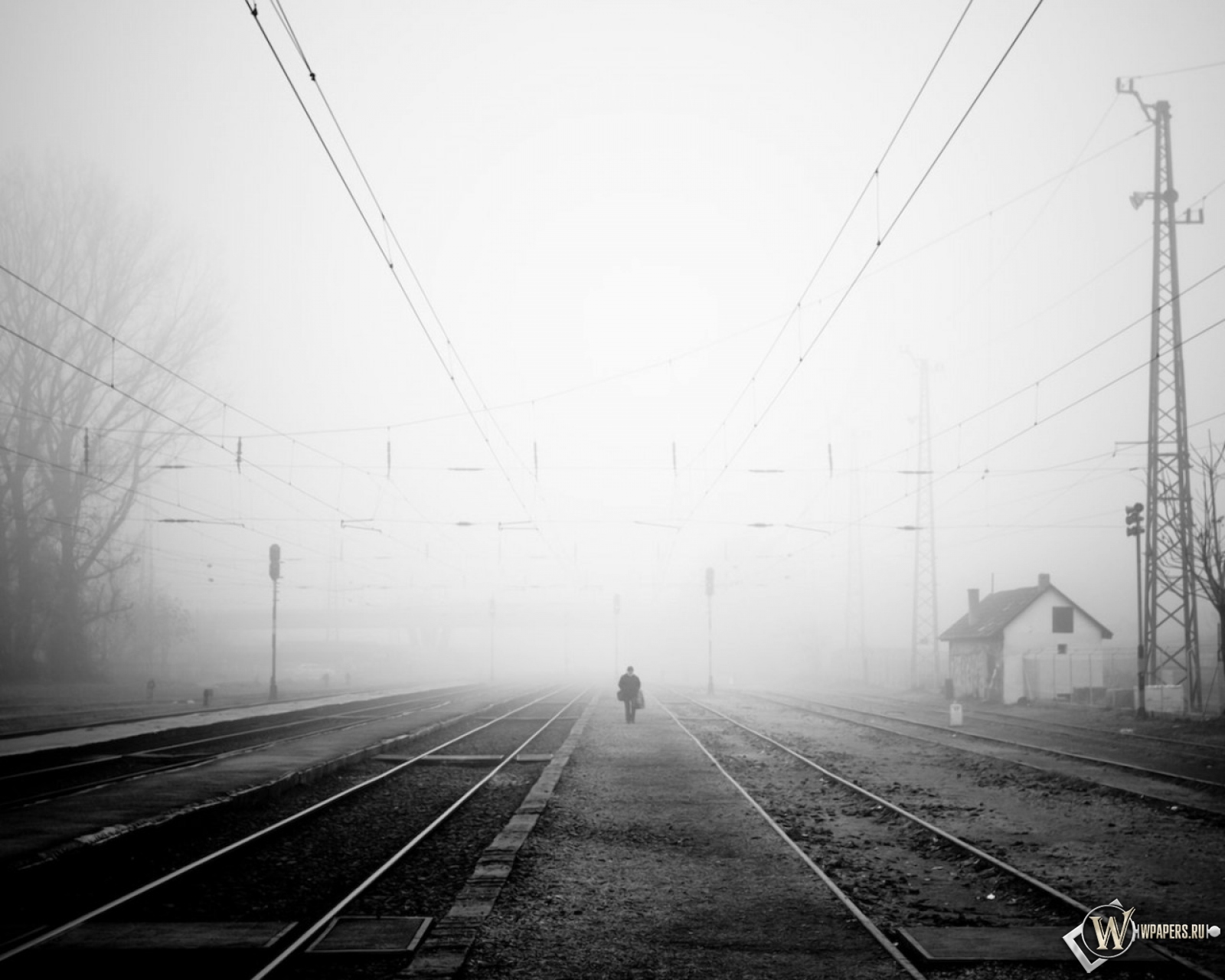 Железная Дорога в тумане 1600x1280