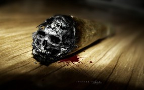 Обои Курение убивает: Череп, Папироса, Смерть, Пепел, Сигарета, Табак, Настроения