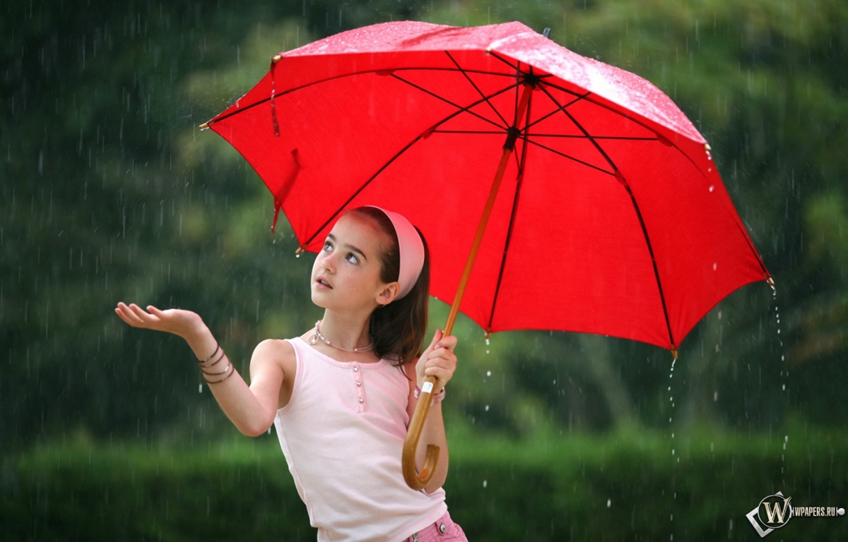 Девочка с зонтом 1200x768