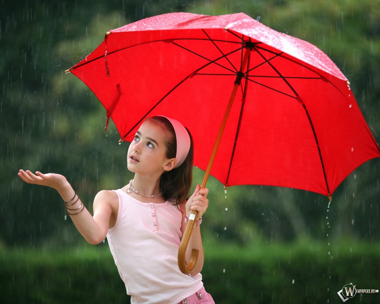 Девочка с зонтом 1280x1024