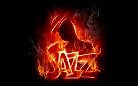 Обои Jazz: Огонь, Силуэт, Jazz, Музыка