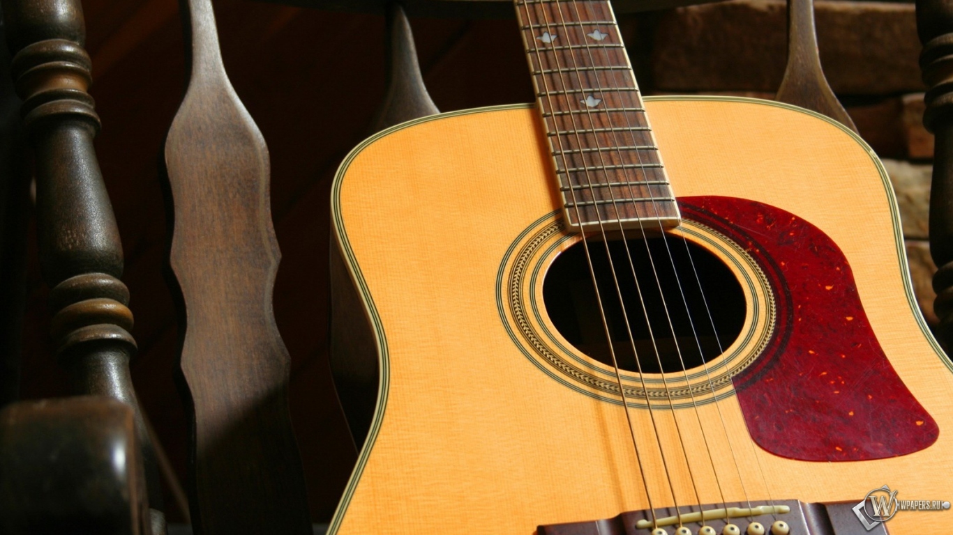 Акустическая гитара 1366x768