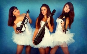 Обои Трио Violin Group DOLLS - скрипачки и виолончелистка: Музыка, Девушки, Скрипка, Виолончель, Музыканты, Музыка