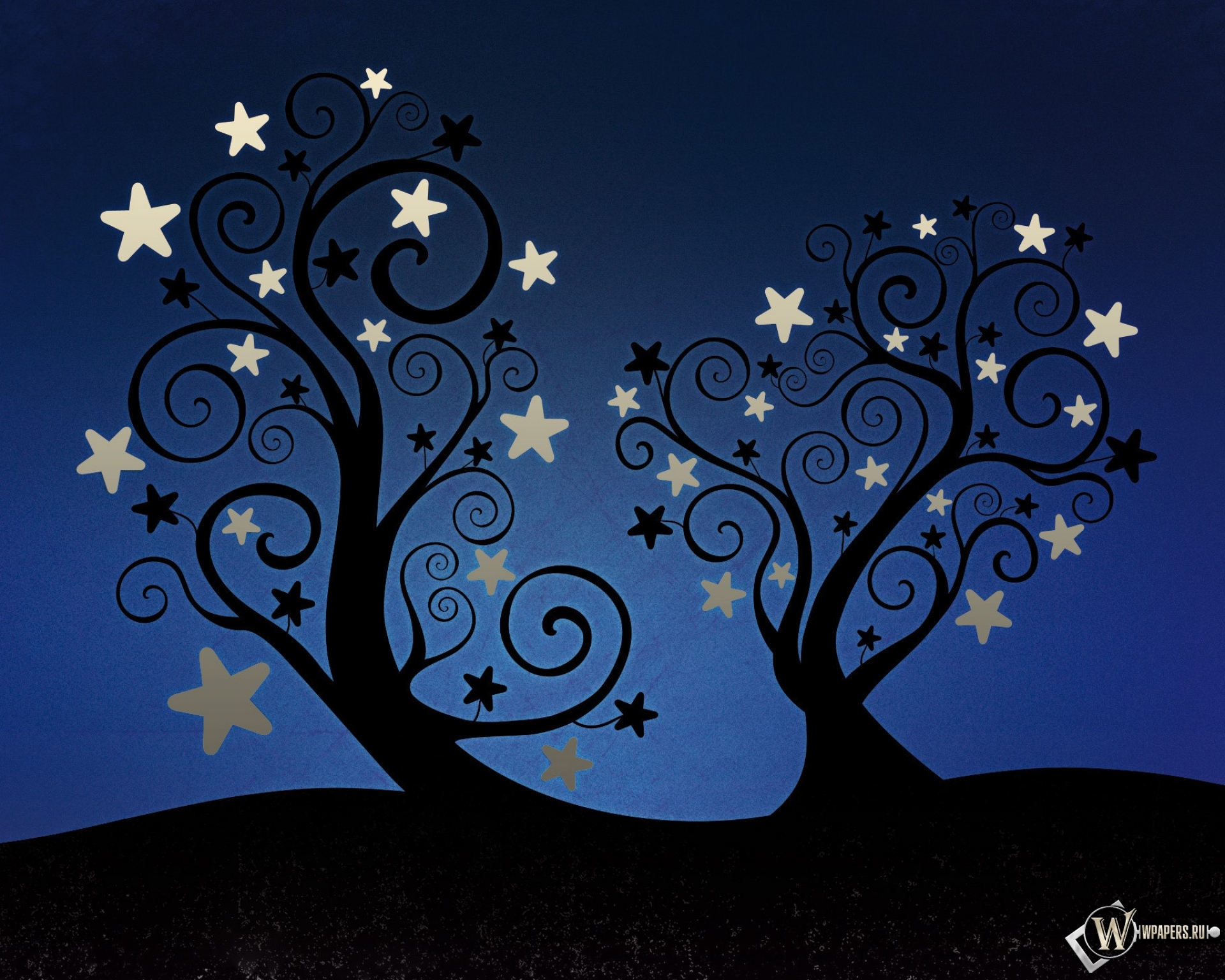 Деревья со звёздами 1920x1536