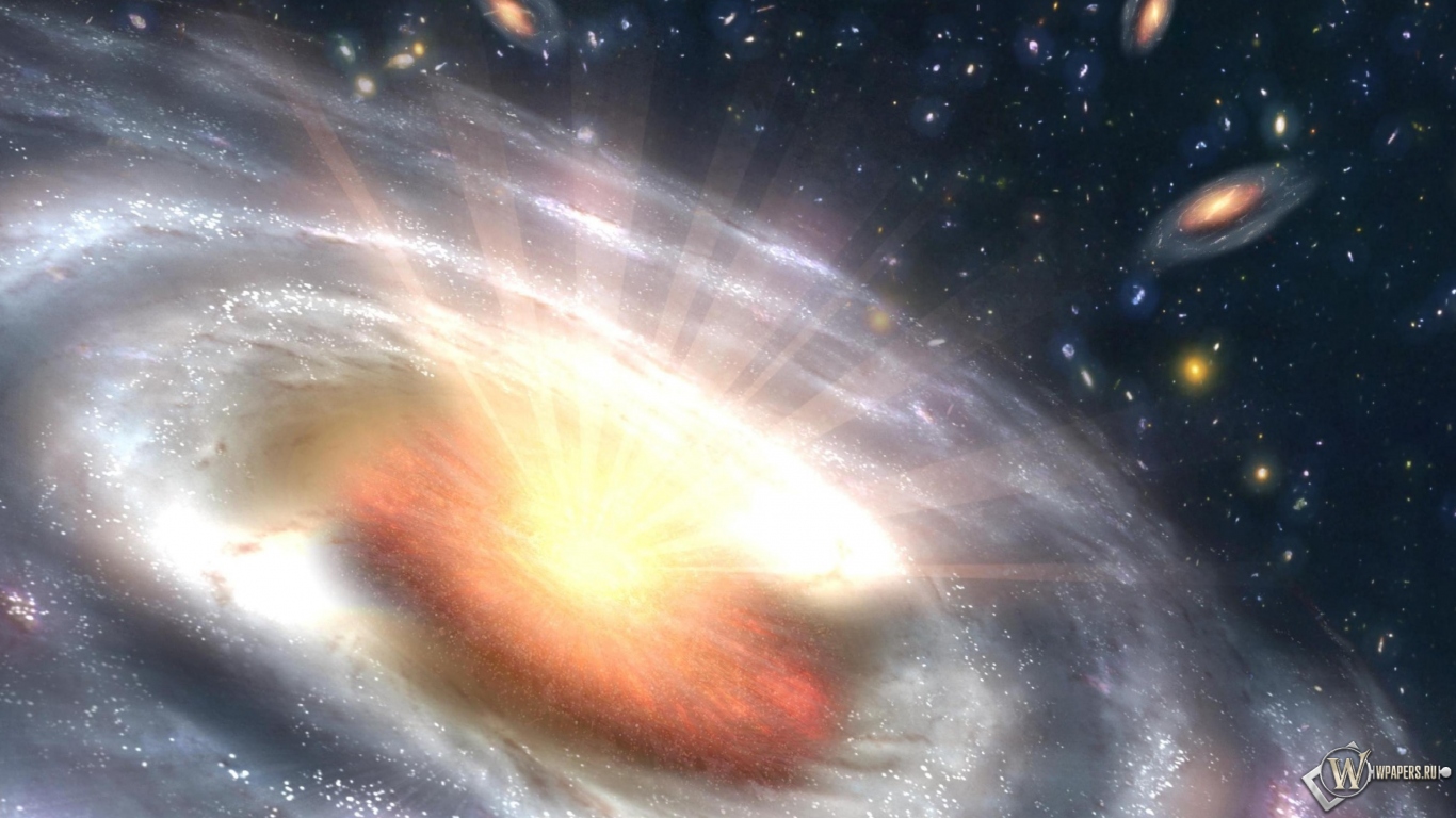 Галактический взрыв 1366x768