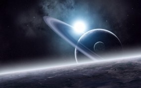 Обои Сатурн: Планеты, Звёзды, Туманность, Спутник, Космос