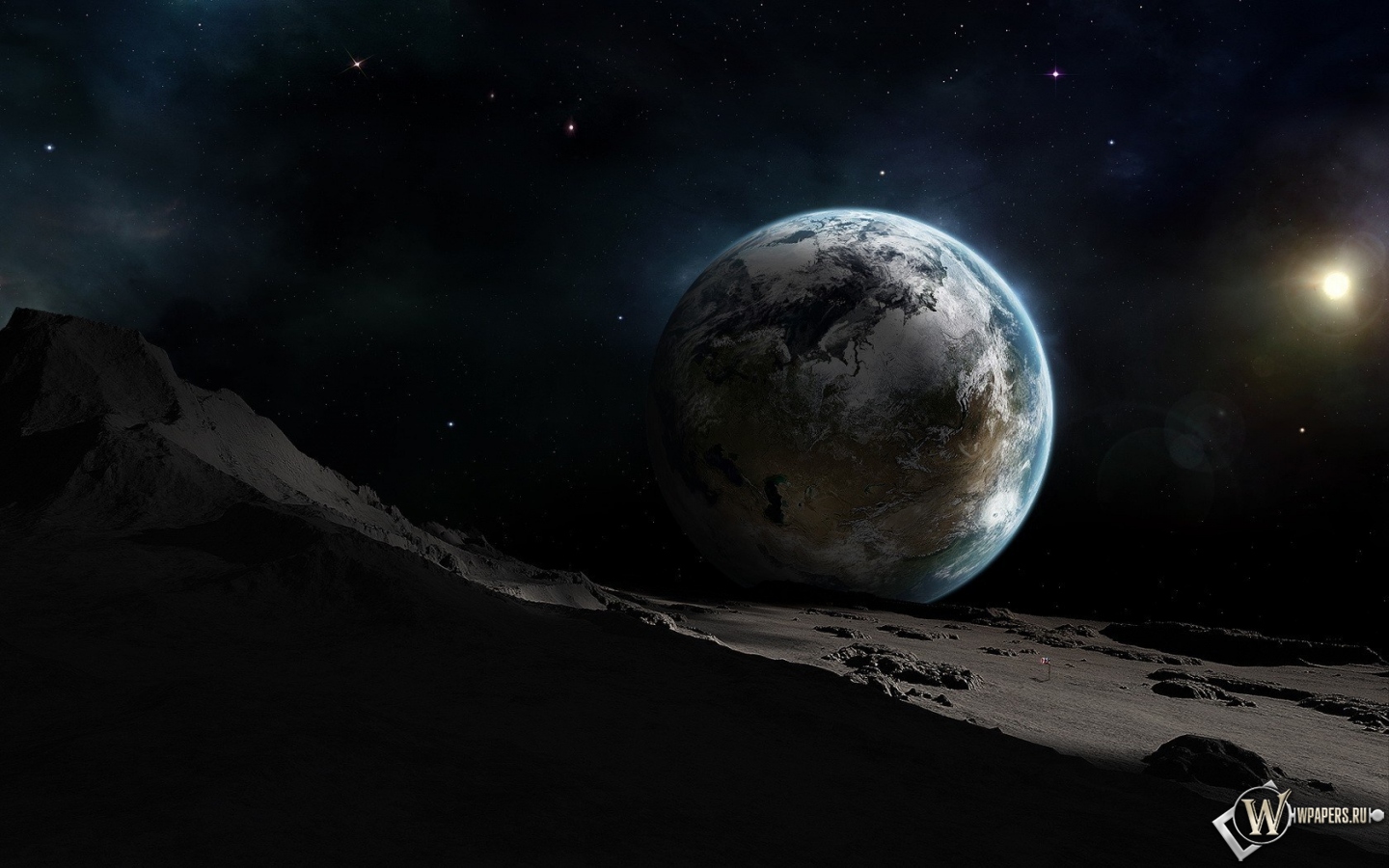 Земля вид с луны 1440x900
