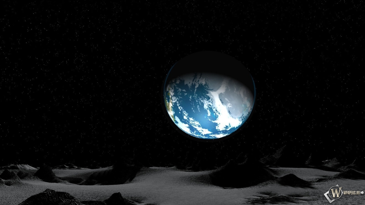 Земля с луны 1280x720