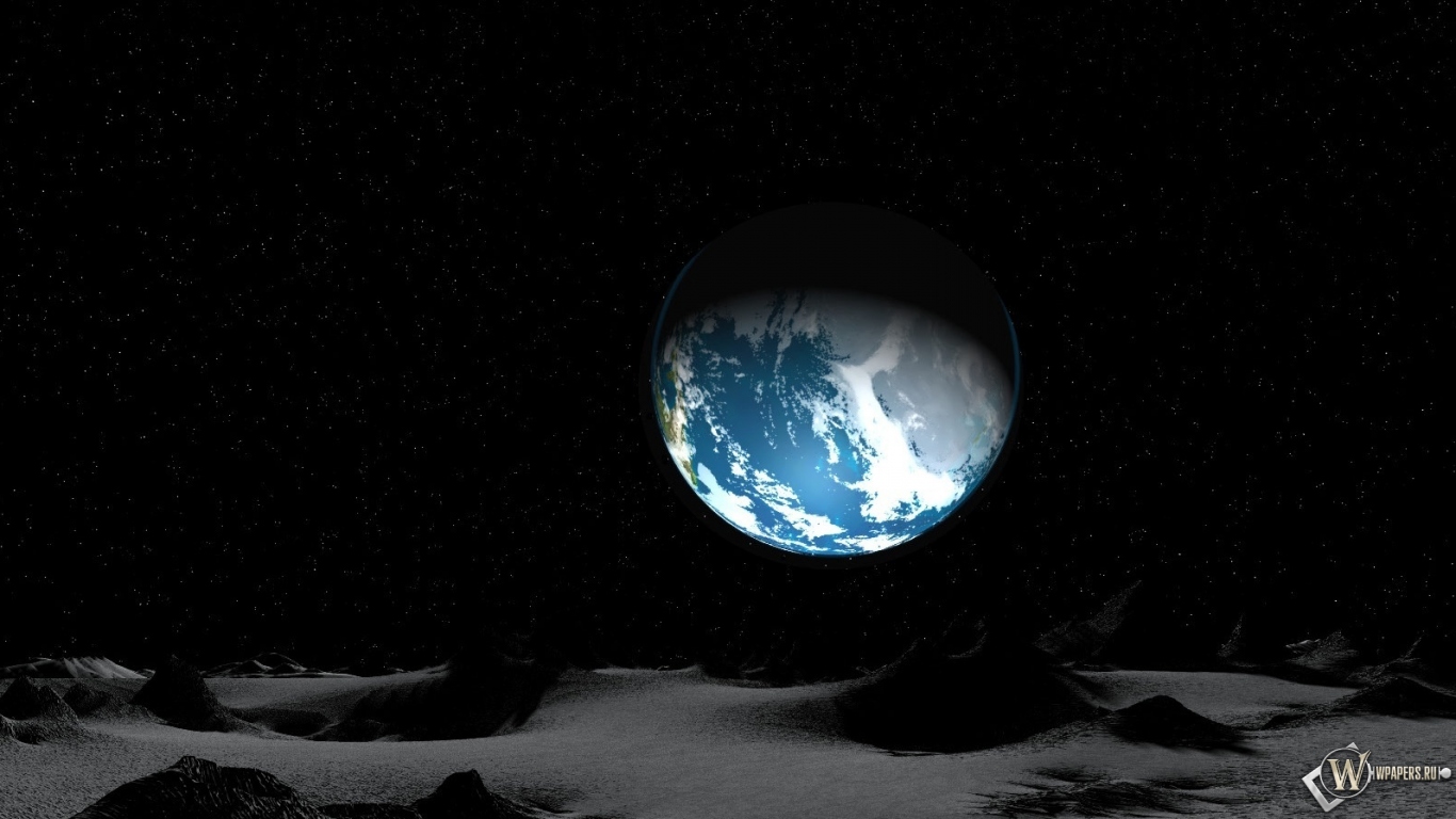 Земля с луны 1366x768
