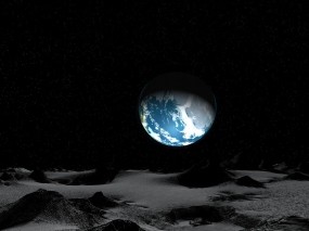 Обои Земля с луны: Луна, Земля, Планета, Звёзды, Космос