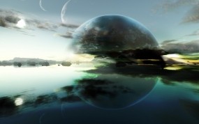 Обои Картина будущего: Вода, Космос, Планеты, Космос