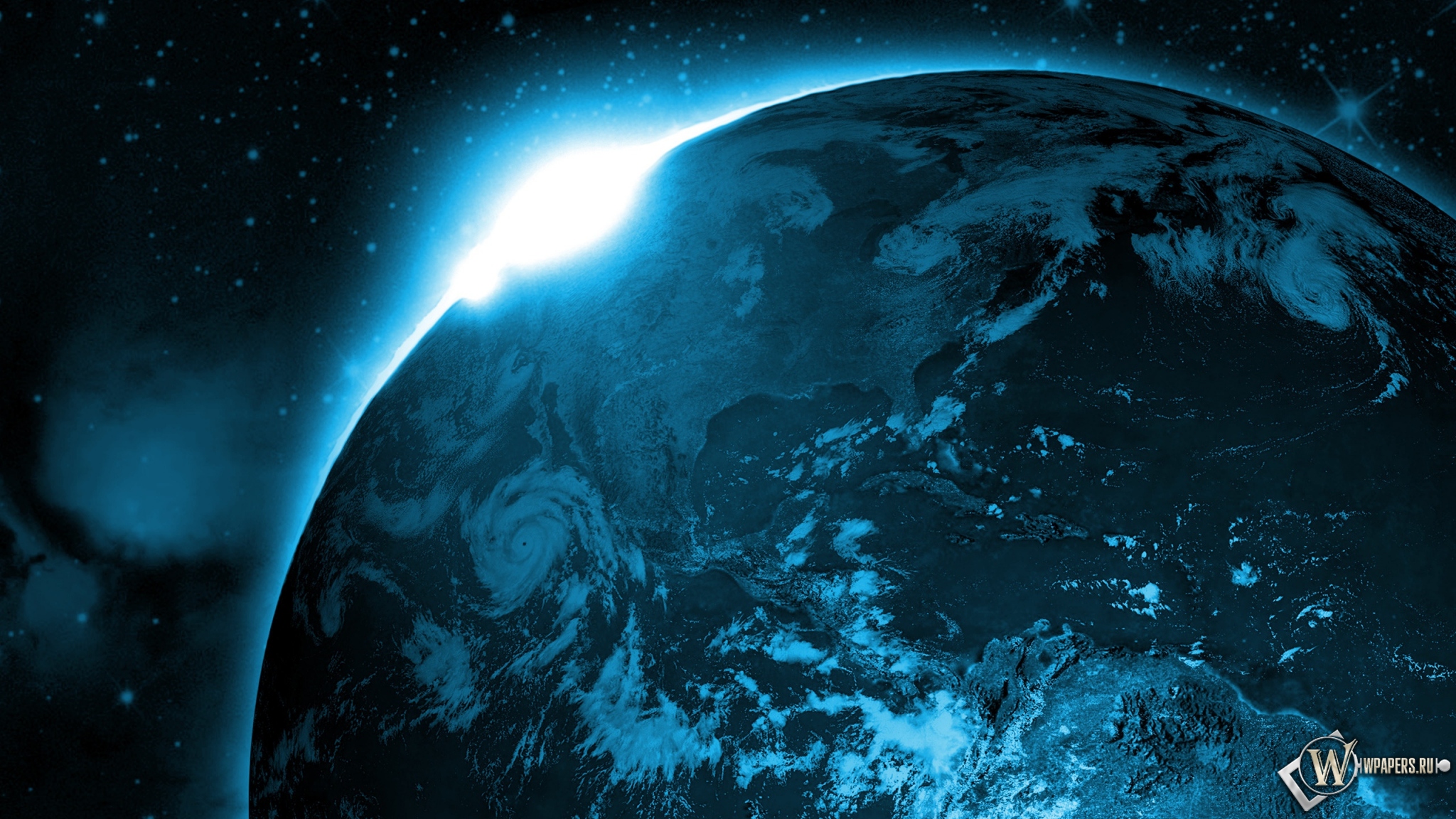 Вид Земли из космоса 2048x1152