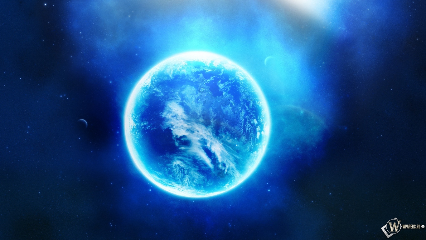 Синяя планета 1366x768
