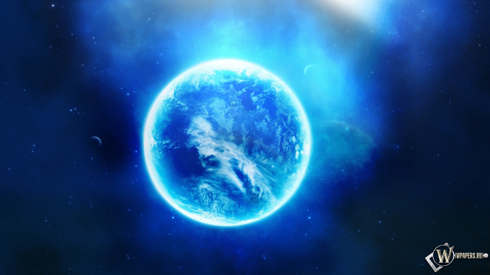 Синяя планета 1600x900