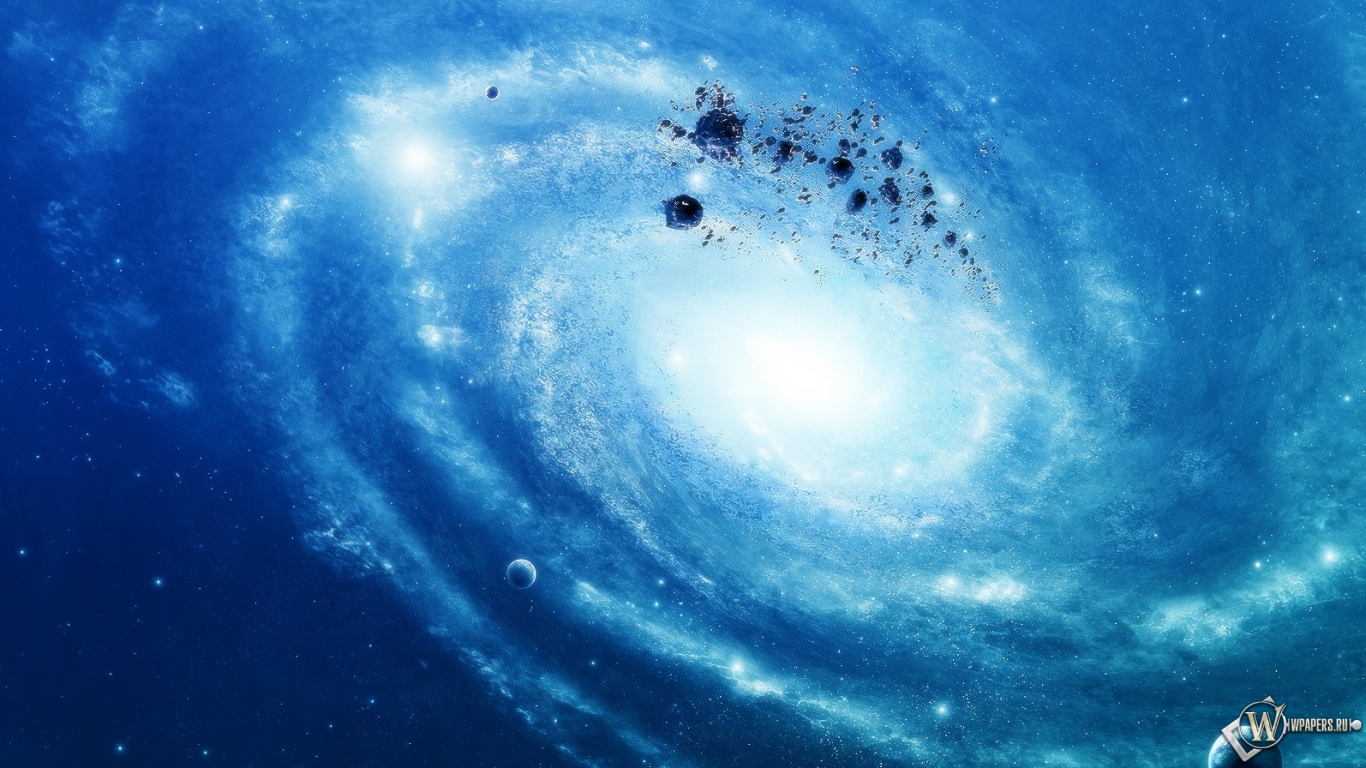 Синяя галактика 1366x768