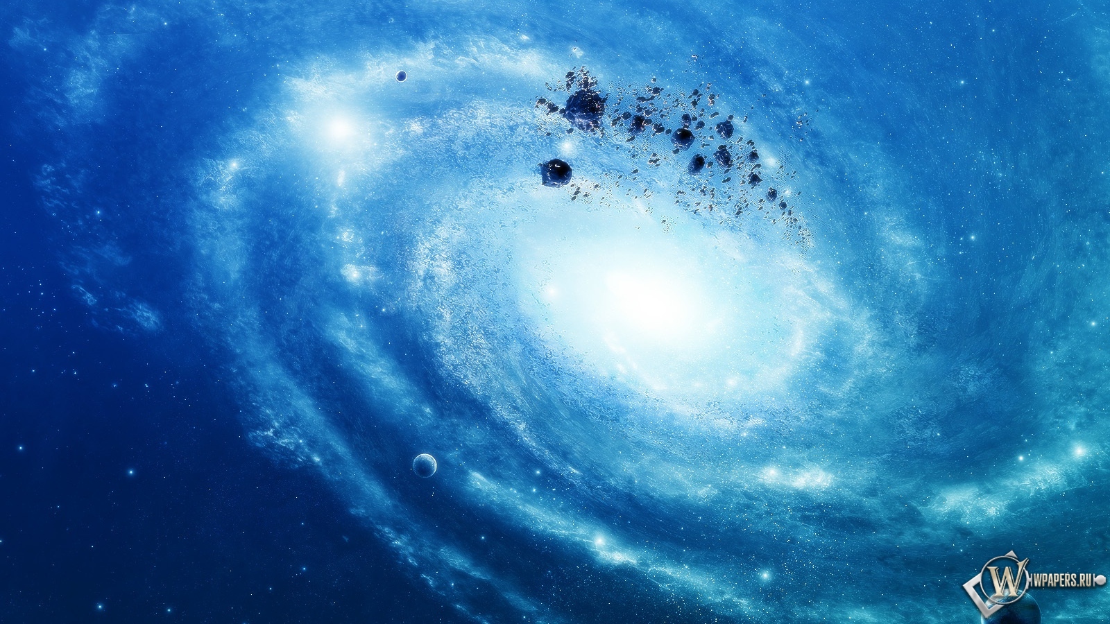 Синяя галактика 1600x900