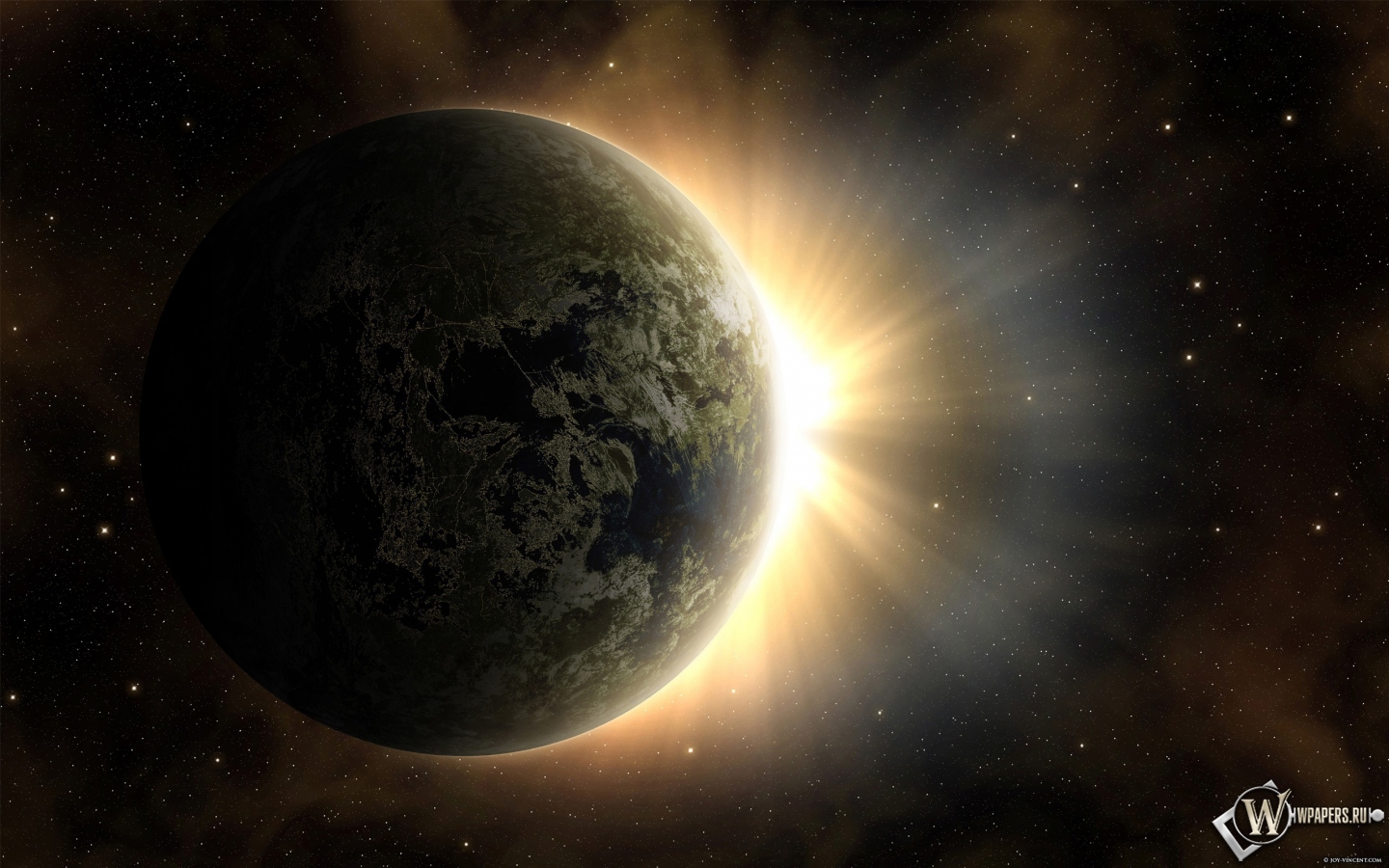 Планета у солнца 1440x900