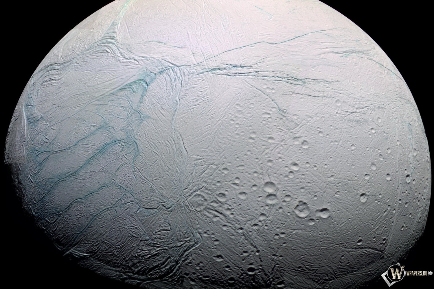 Спутник Сатурна Энцелад 1500x1000