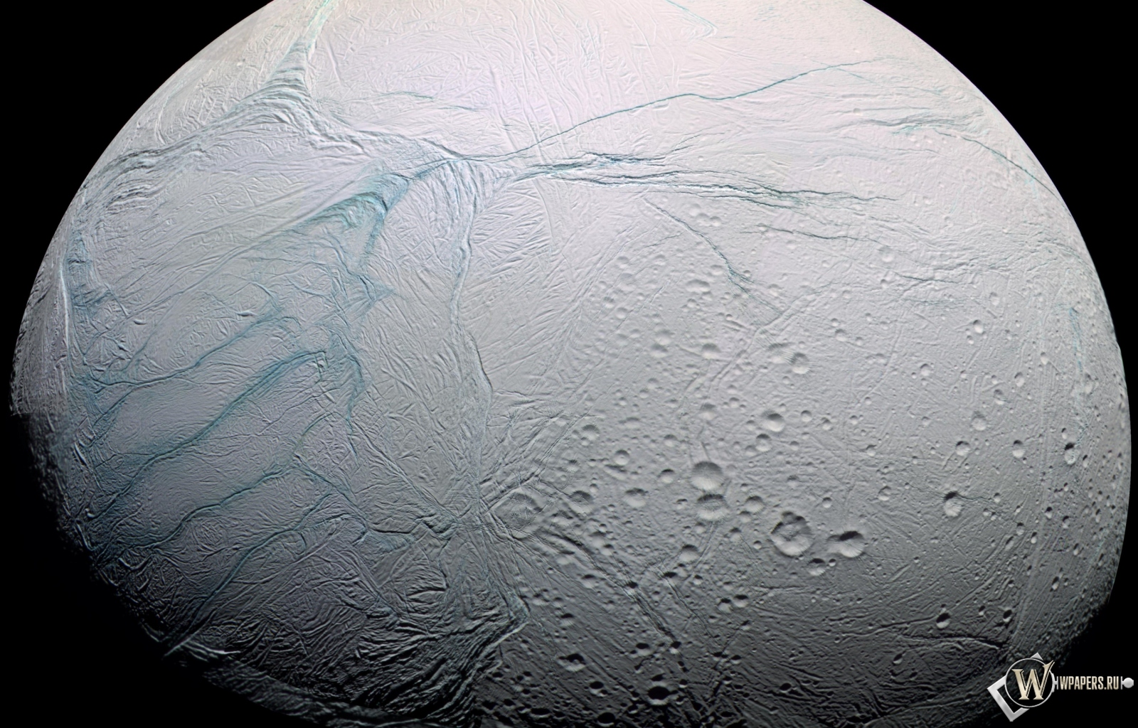 Спутник Сатурна Энцелад 1600x1024