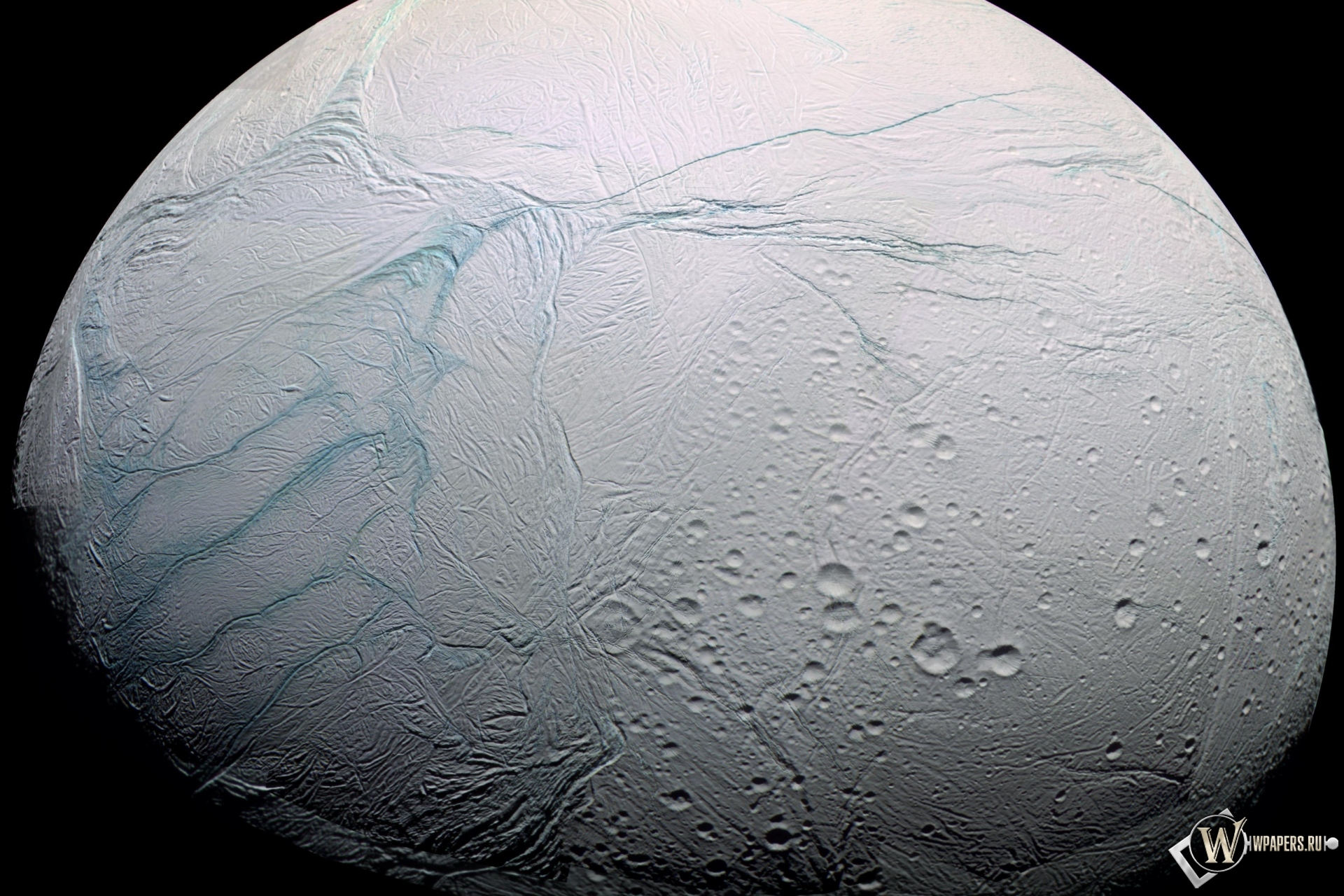 Спутник Сатурна Энцелад 1920x1280