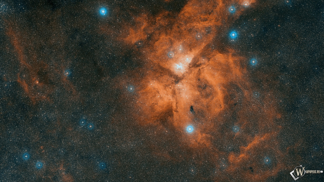 Туманность NGC 3372 1366x768