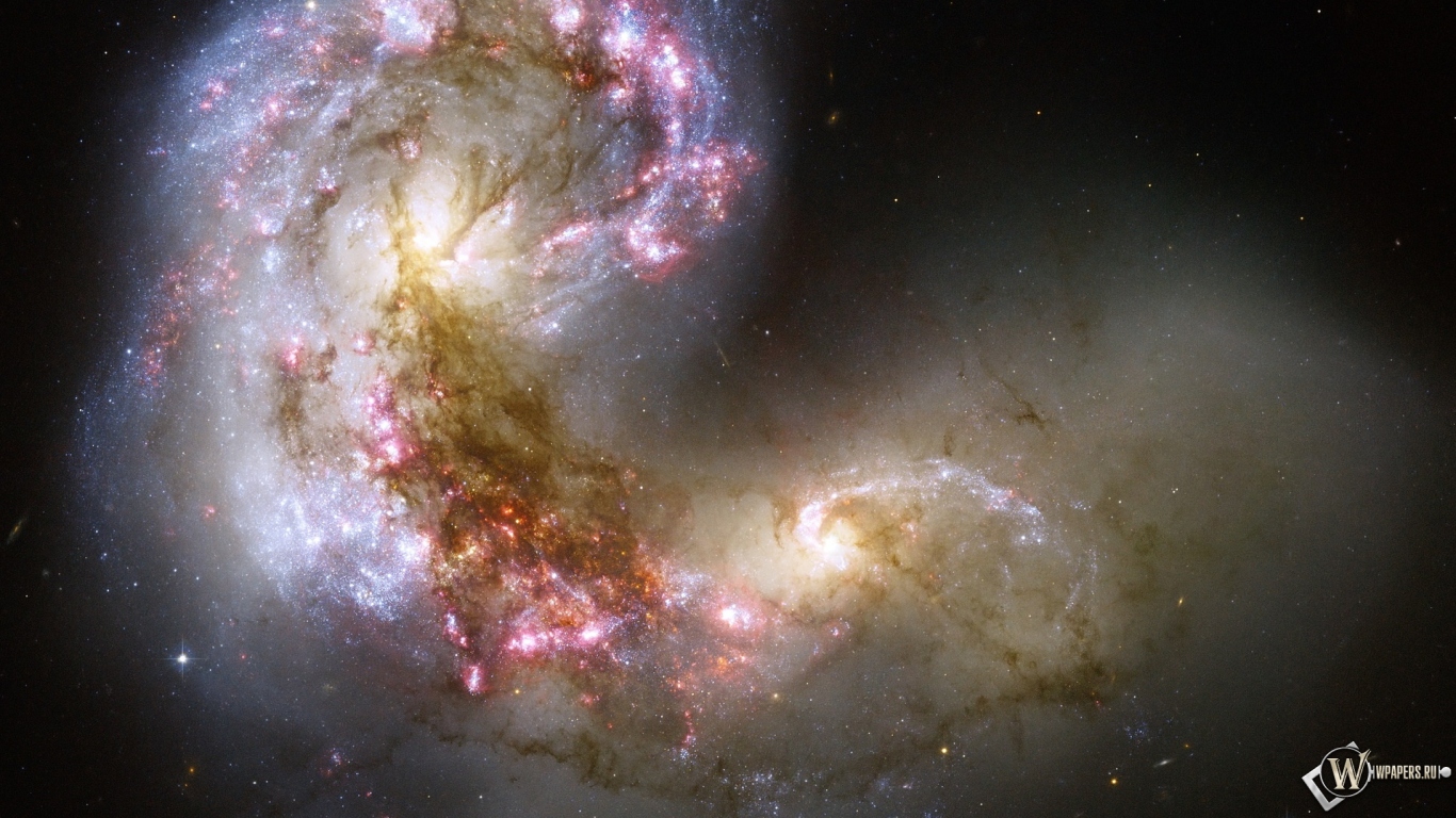 Галактика Антенна 1366x768
