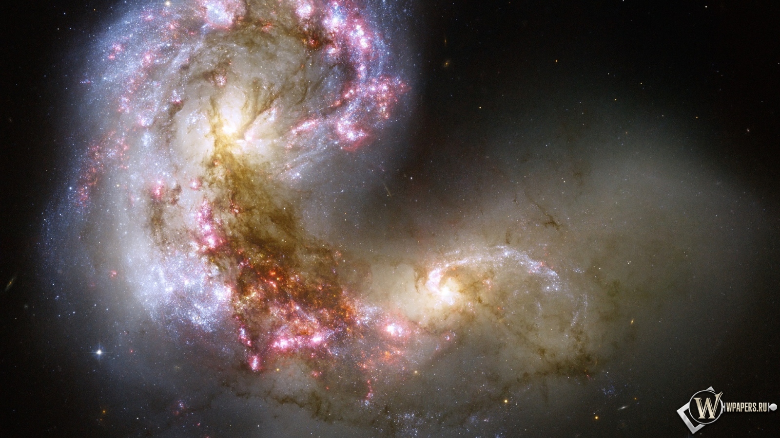 Галактика Антенна 1600x900