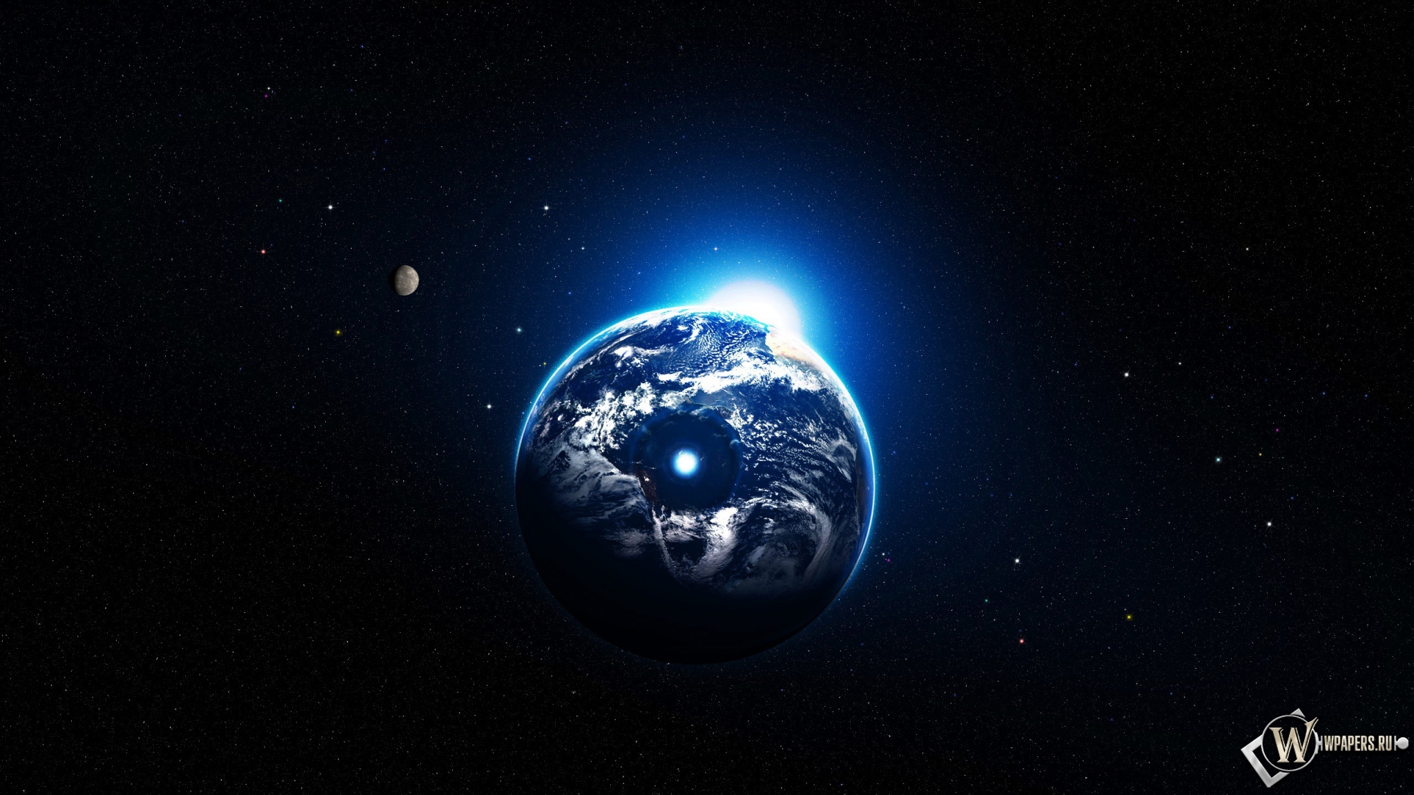 Земля в илюминаторе 2048x1152