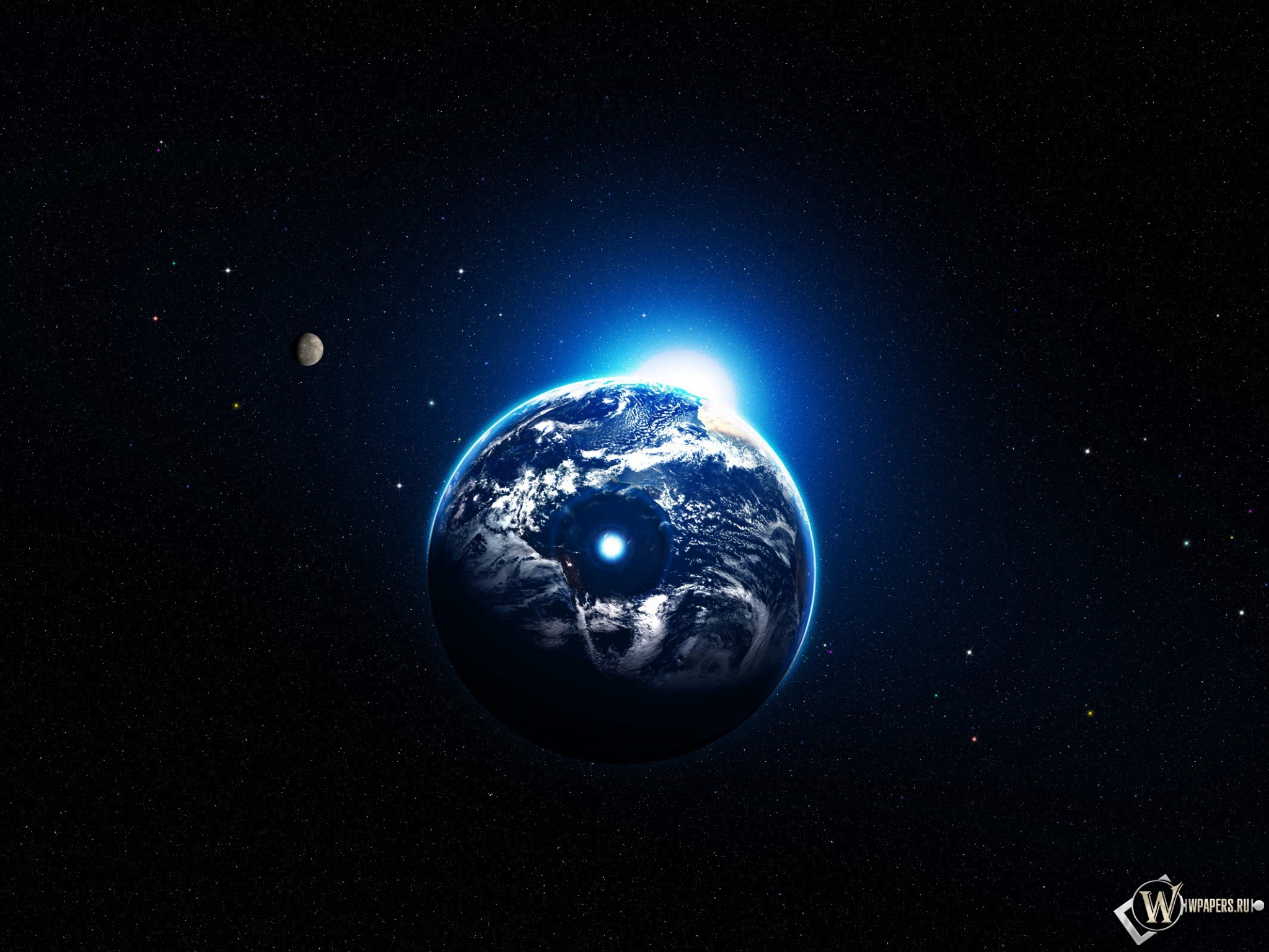 Земля в илюминаторе 2048x1536