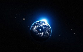 Обои Земля в илюминаторе: Земля, Планета, Звёзды, Блик света, Космос