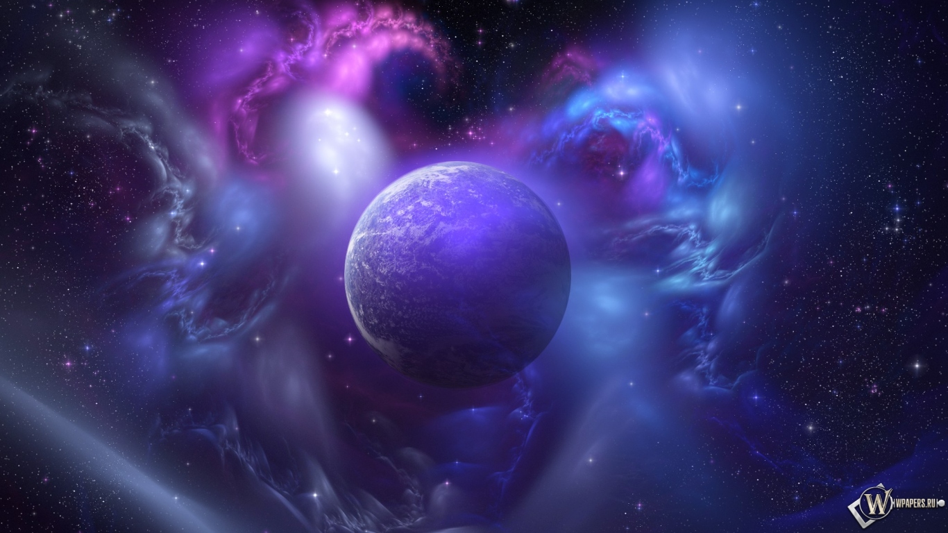 Фиолетовая планета 1366x768