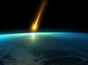 Обои Падающий метеорит: Космос, Земля, Метеорит, Падение, Космос