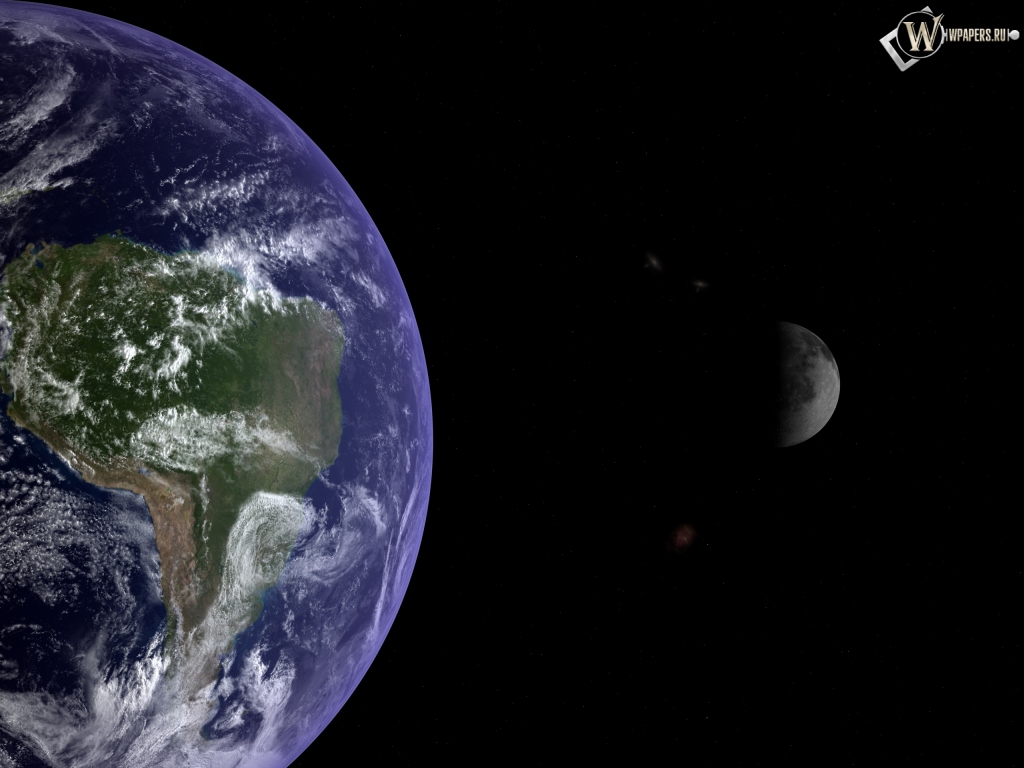 Земля и луна 1024x768