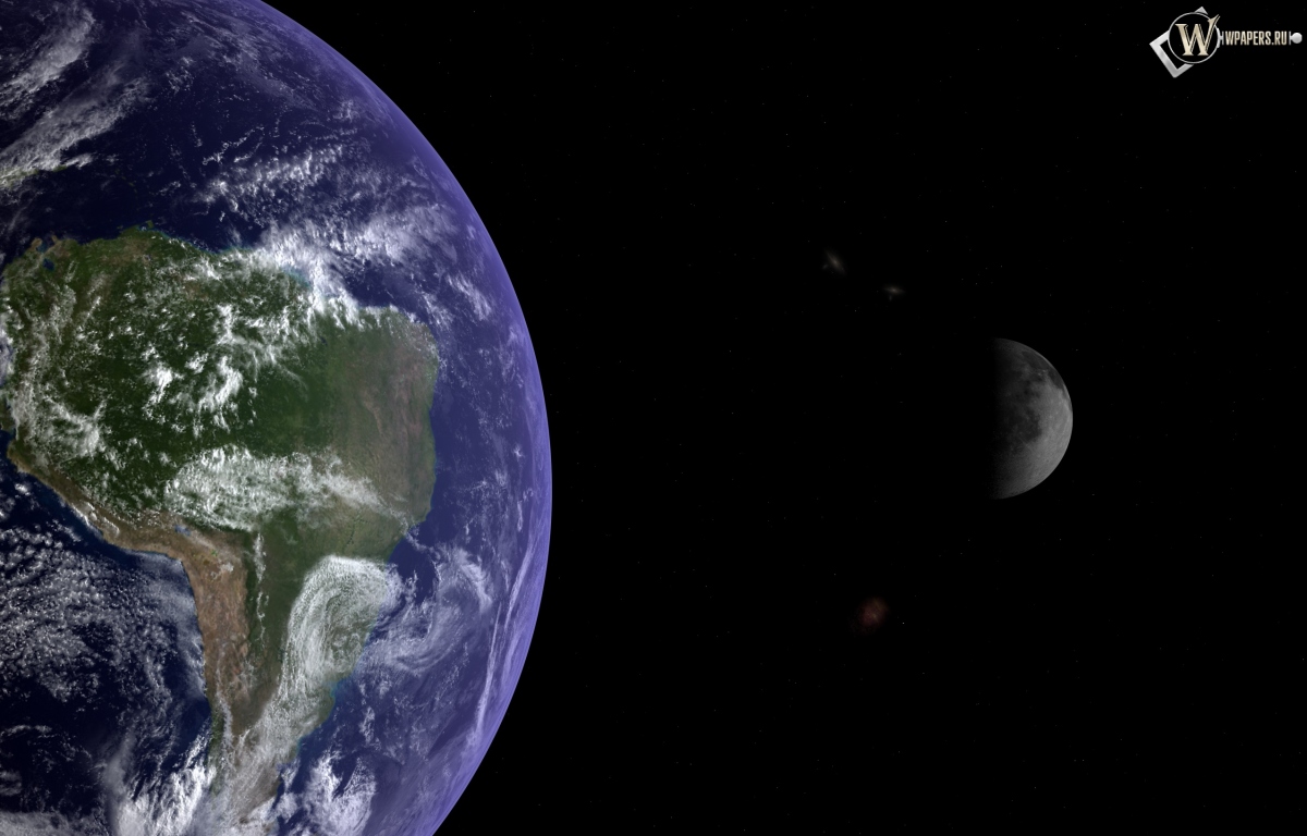 Земля и луна 1200x768