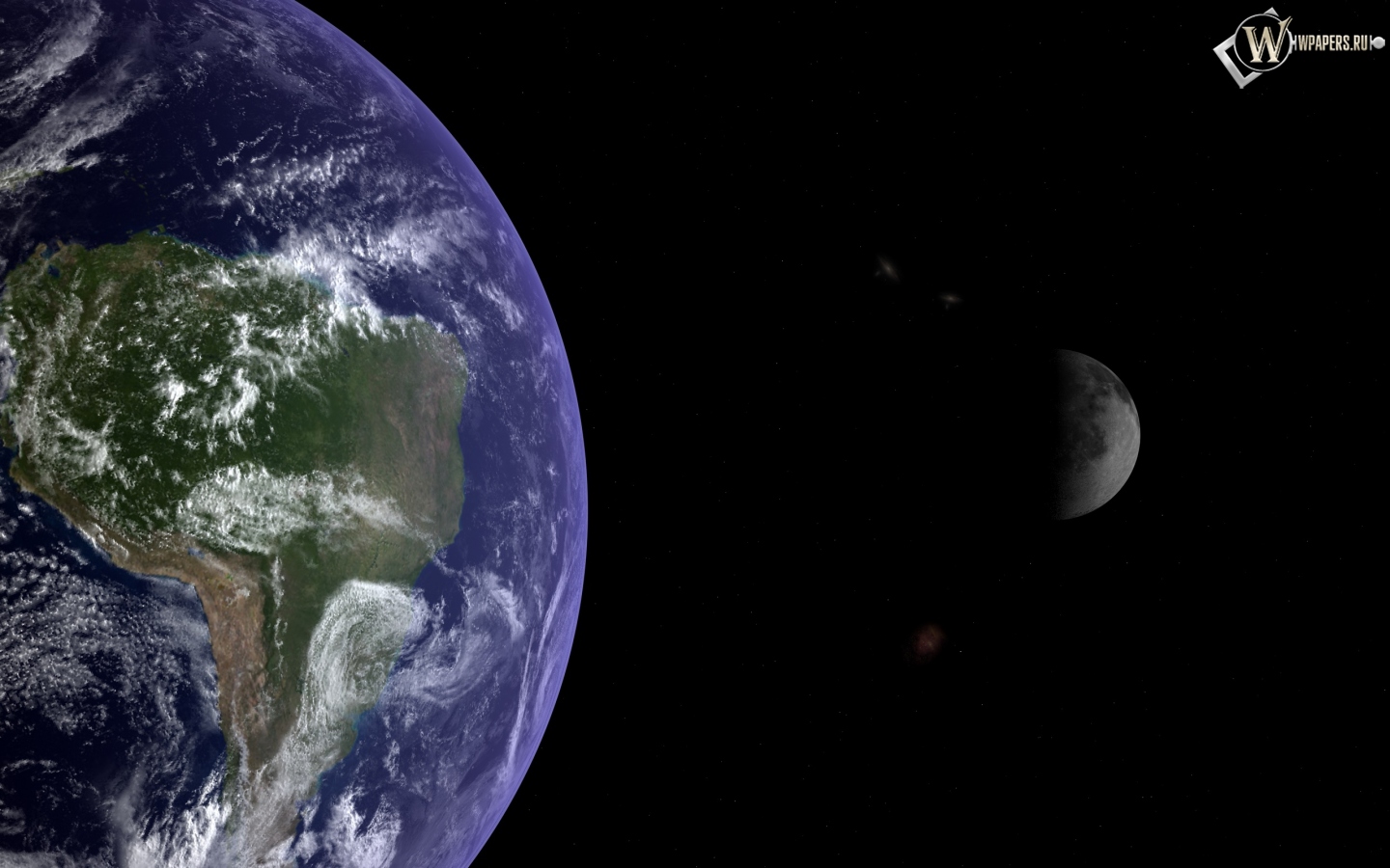 Земля и луна 1440x900