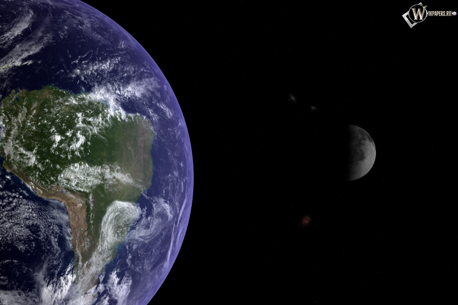 Земля и луна 1500x1000