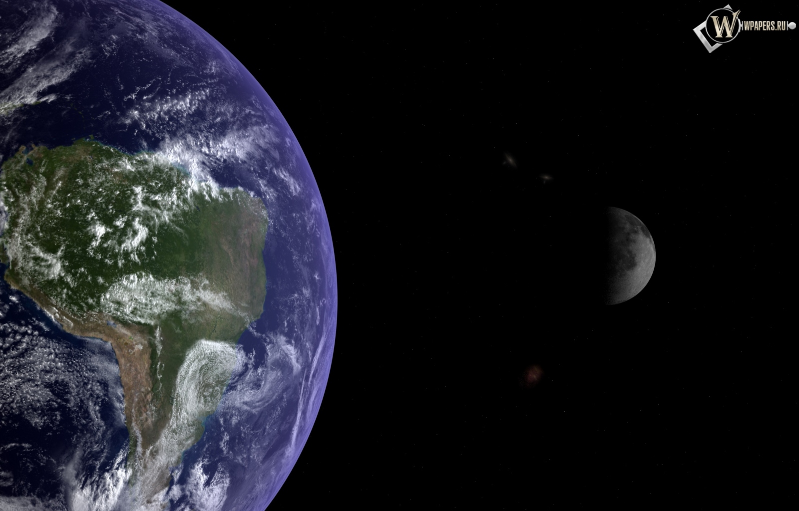 Земля и луна 1600x1024