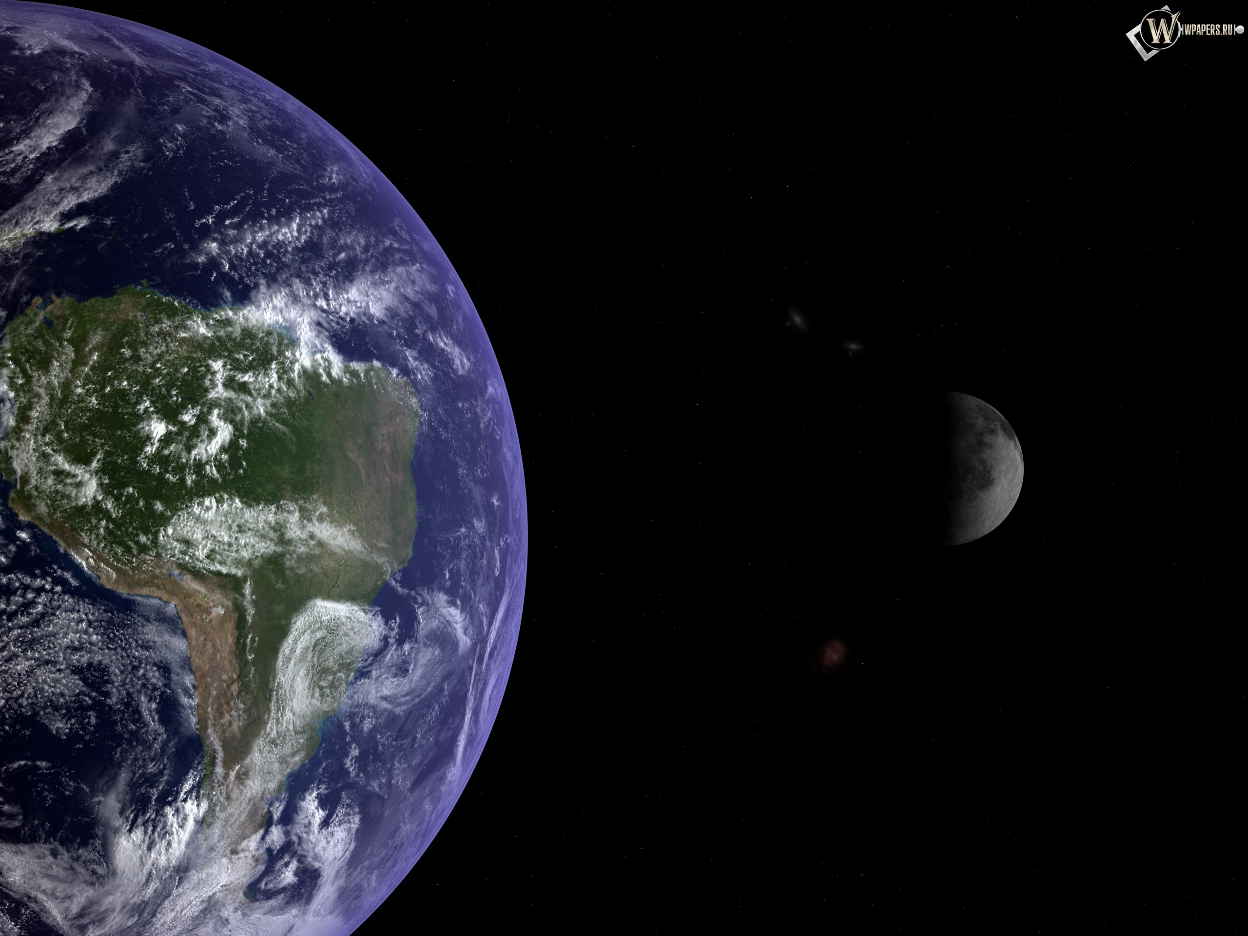 Земля и луна 2560x1920