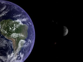 Обои Земля и луна: Космос, Луна, Земля, Космос