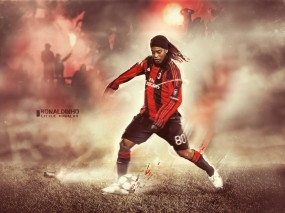 Обои Ronaldinho AC Milan: Футбол, Футболист, Мяч, Спорт